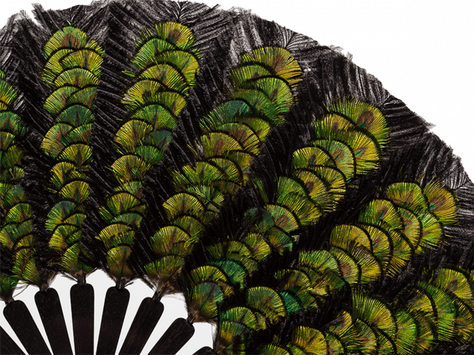 Eventail Ballon Plumes Vert