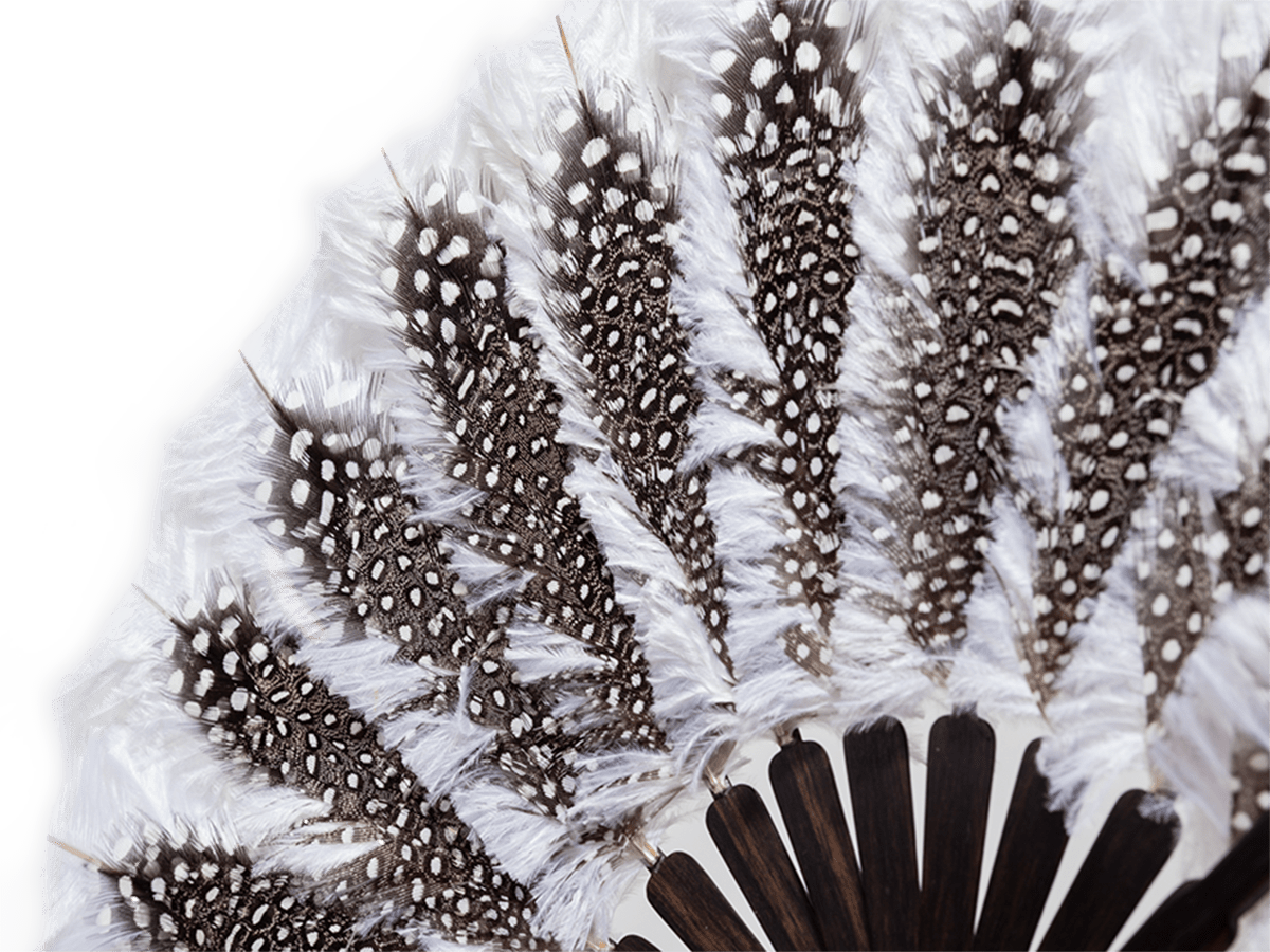 Medium ostrich feather fan height 60 cm