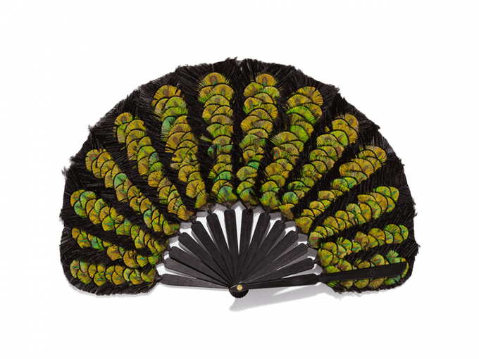 Eventail Ballon Plumes Vert