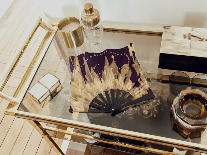 Éventail Carré Gold Violet