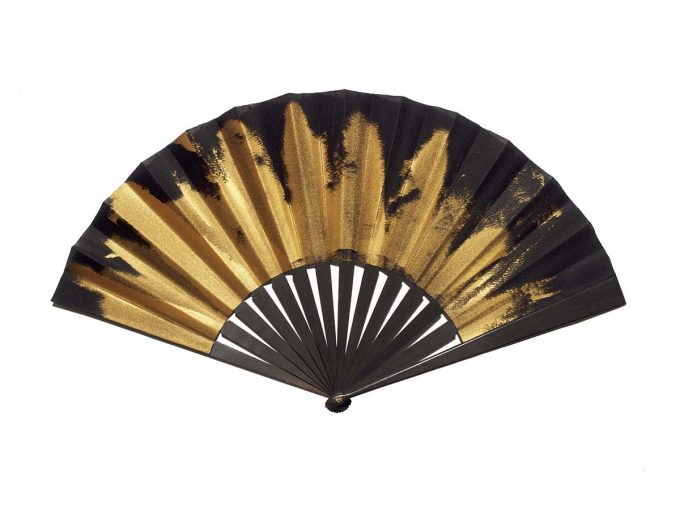 Eventail Gold Soleil noir