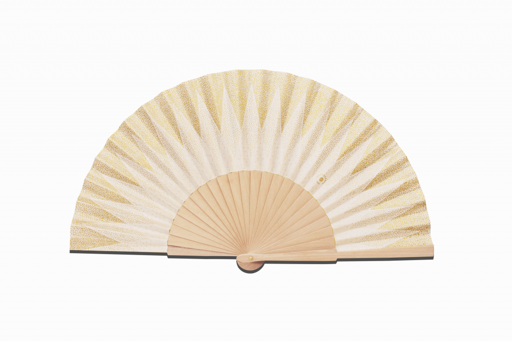 Ready-to-wear Ivory and Gold Point de Hongrie Hand-fan
