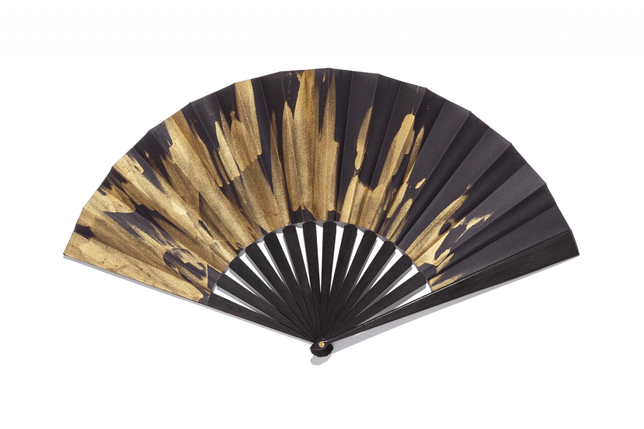 Gold shop hand fan