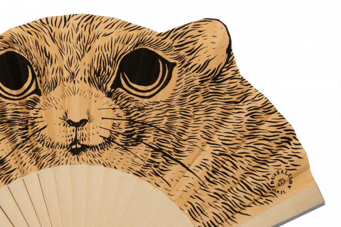 Éventail Fifi le hamster Bois Naturel Détail