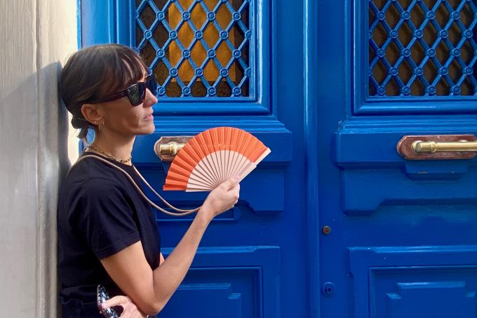 Éventail Take Away fan Tangerine 2