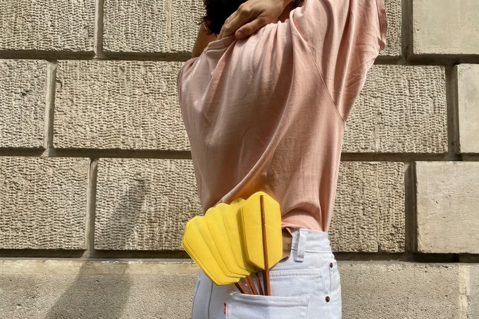 Eventail-Palmette-coton-jaune