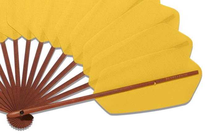 Éventail Palmettes Coton Jaune
