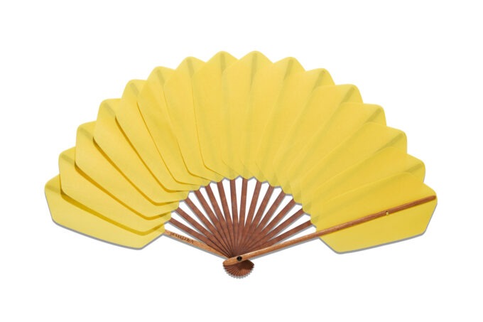 Éventail Palmettes Coton Jaune