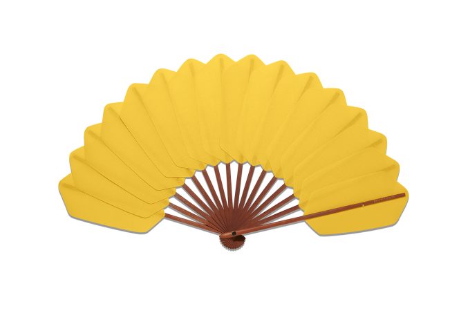 Éventail Palmettes Coton Jaune