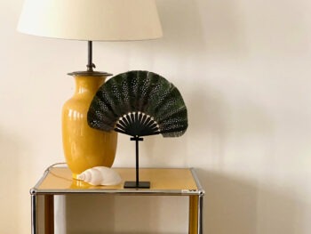 Eventail Ballon plumes kaki