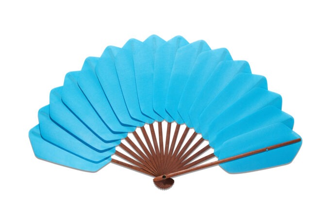 Éventail Palmettes Coton Turquoise