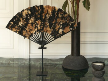 Eventail Sophie Dries noir grand format fiche couture