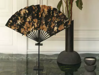 Eventail Sophie Dries noir grand format fiche couture